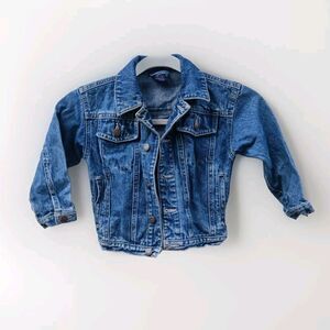 Vintage Class Club Toddler Boys 3T Denim Blue Jean Jacket Distressed Cuffs Boy